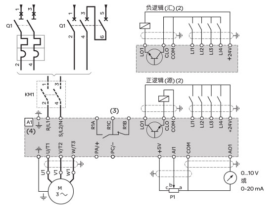 Schneider+B02+ATV12系列带有基座的变频器(单相电源电压:100～120V)+接线图1